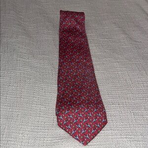 Vineyard Vines Coral Red Lobster Silk Tie